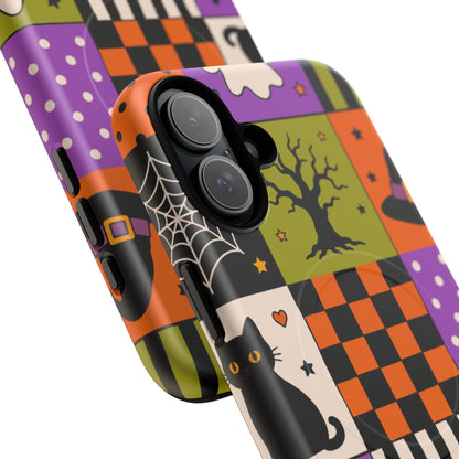 Protective Magnetic Phone Case – Spooky Patchwork