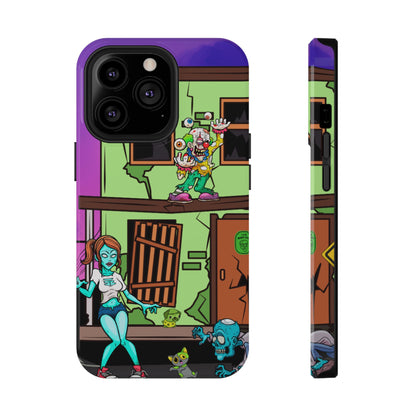 Zombie Arcade Phone Case — Colorful Cartoon Horror Impact-Resistant iPhone Cover