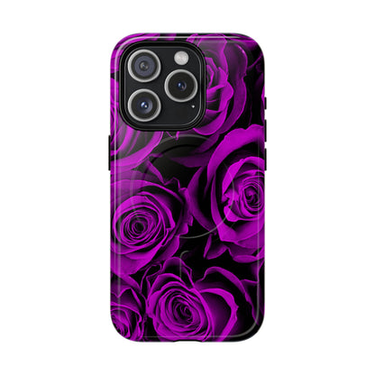 Protective Magnetic Phone Case – Amethyst Roses