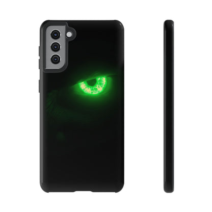 Protective Phone Case – Neon Green Monster Eyes