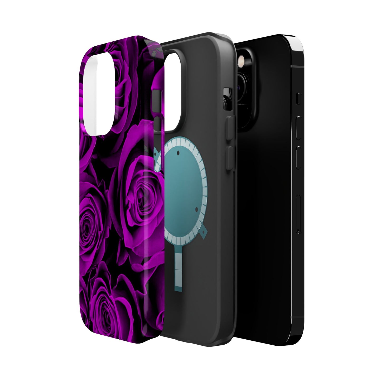 Wireless-Charging Compatible Case – Amethyst Roses
