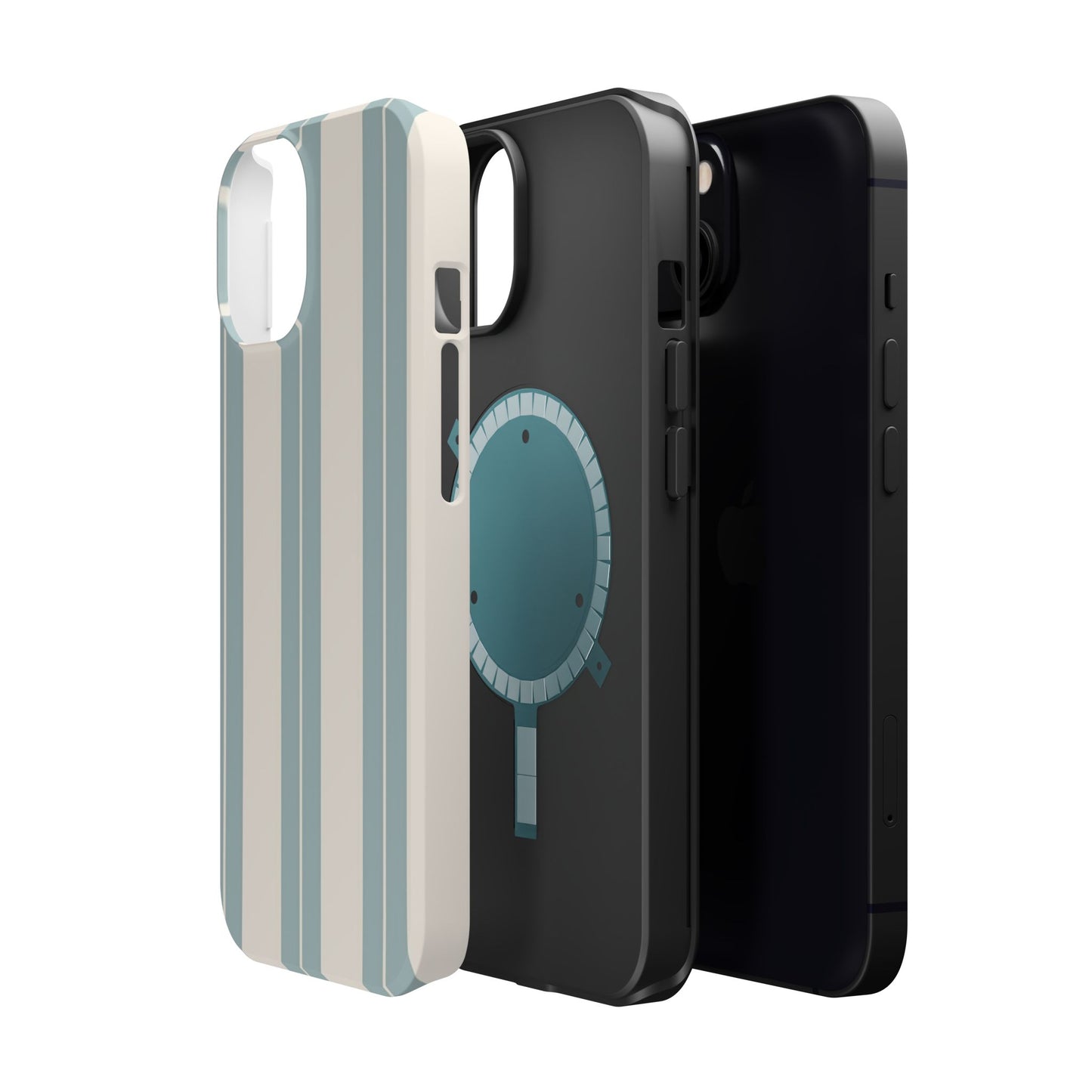 Wireless-Charging Compatible Case – Coastal Stripe