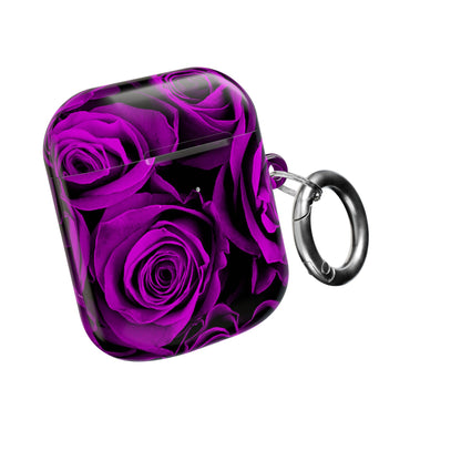 Earbud Case Cover – Amethyst Roses