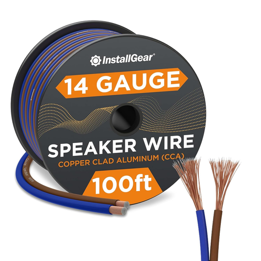14 AWG Speaker Wire Cable - 100 Ft True Spec for Car Audio & Home Theater