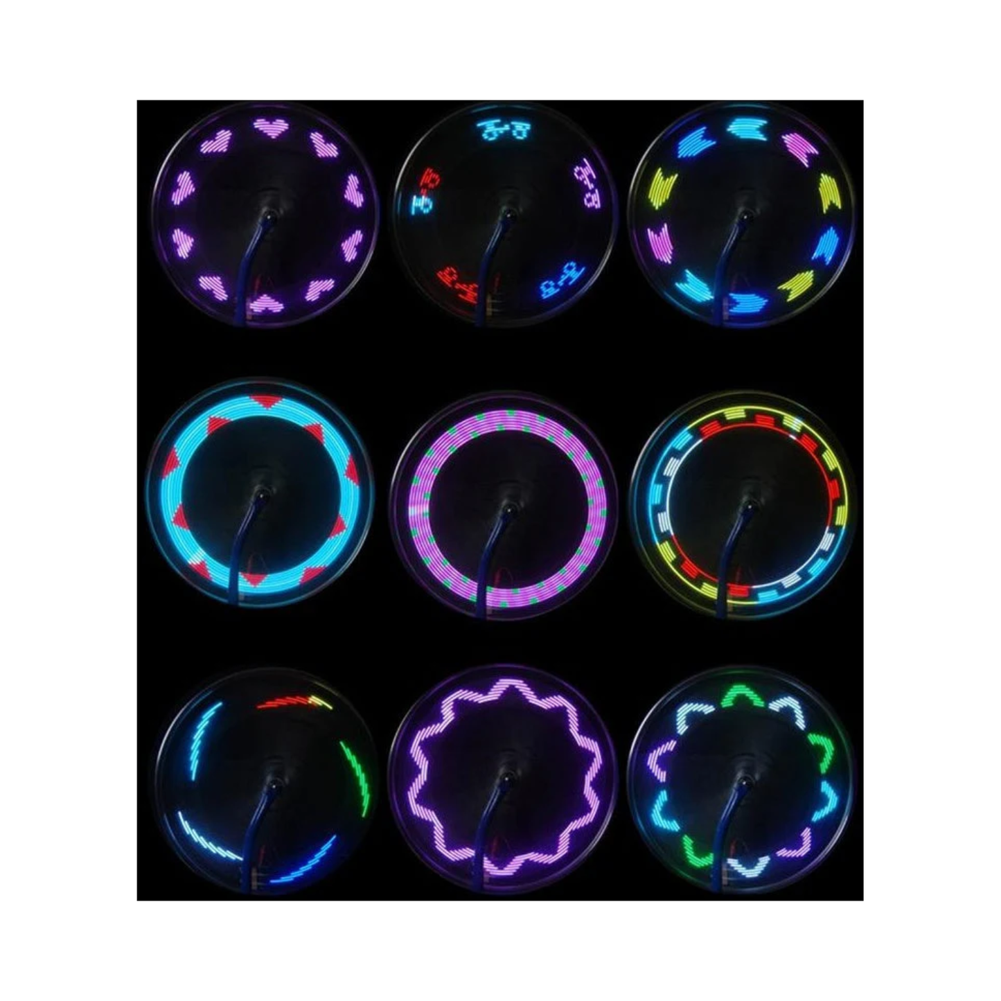 14 LED Motorcycle Bike Light - RGB Dual-Sided, 32 Modes, Vibration Control