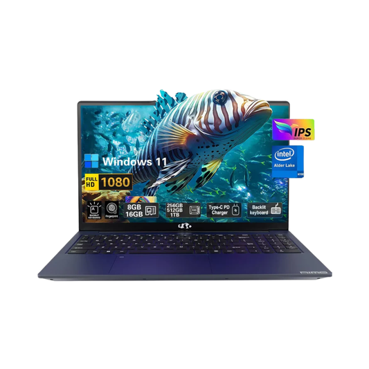 15.6" Laptop - Intel N100, 16GB RAM, 512GB SSD, Windows 11