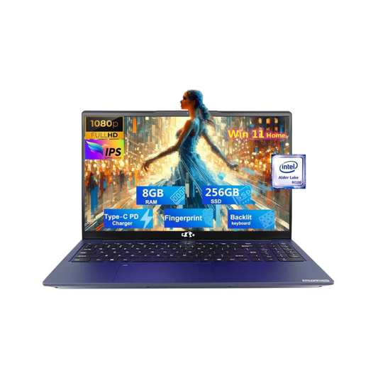 15.6" Laptop - Intel N100, 8GB RAM, 256GB SSD, Windows 11