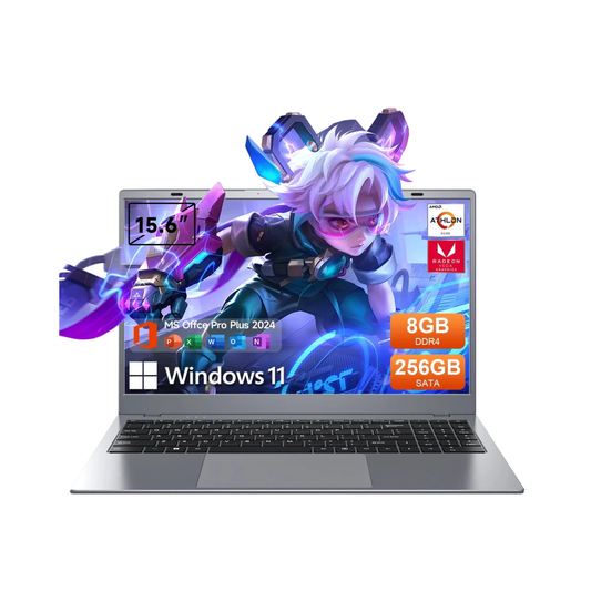 15.6" Windows 11 Laptop - AMD 3020E, 16GB RAM, 256GB SSD, Office 2024