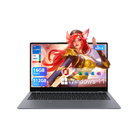 15.6" Windows 11 Laptop - Intel i5-1240P, 32GB RAM, 512GB SSD, Office 2024