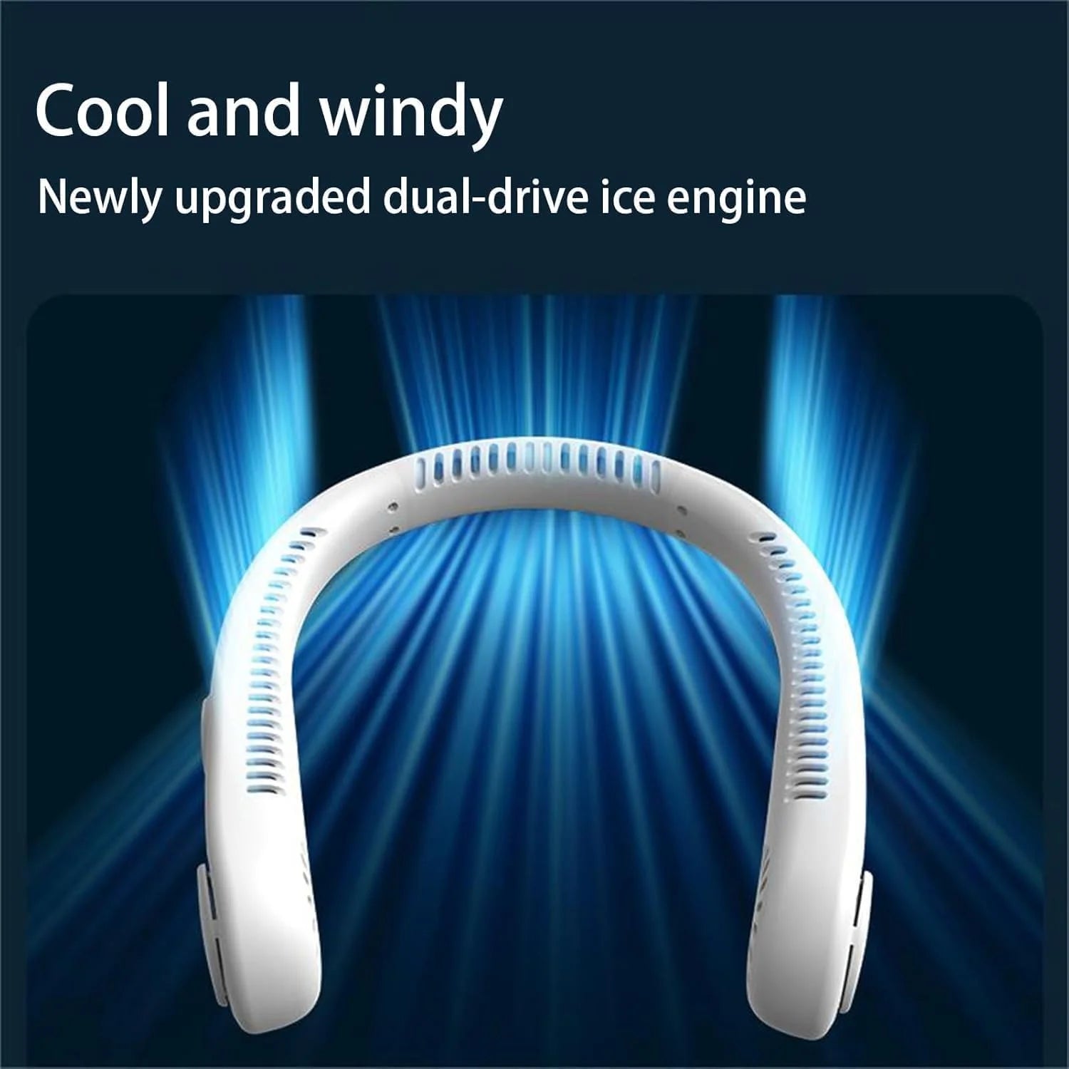 New Portable Neck Fan, Hands Free Bladeless Fan,5 Speeds USB Powered Desk Fan Rechargeable Headphone Design Wearable Personal Fan