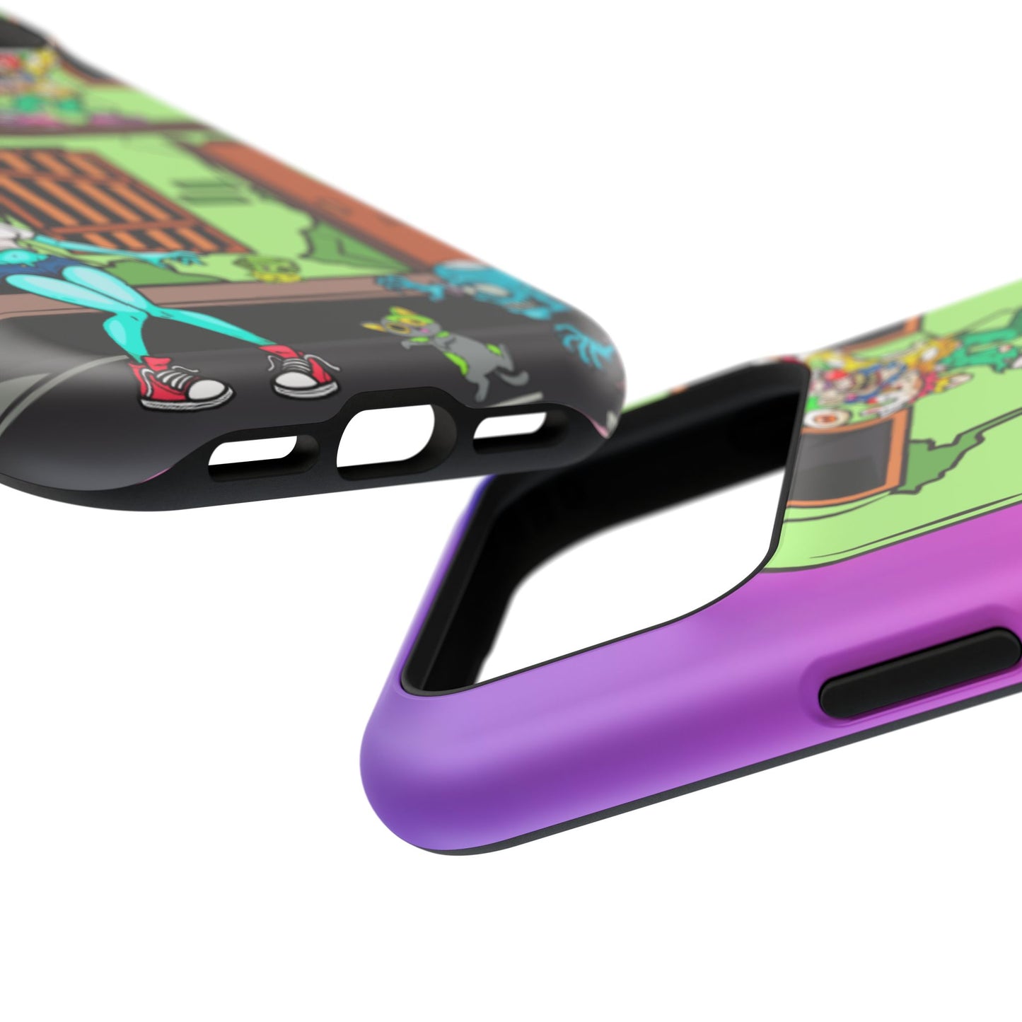Zombie Arcade Phone Case — Colorful Cartoon Horror Impact-Resistant iPhone Cover