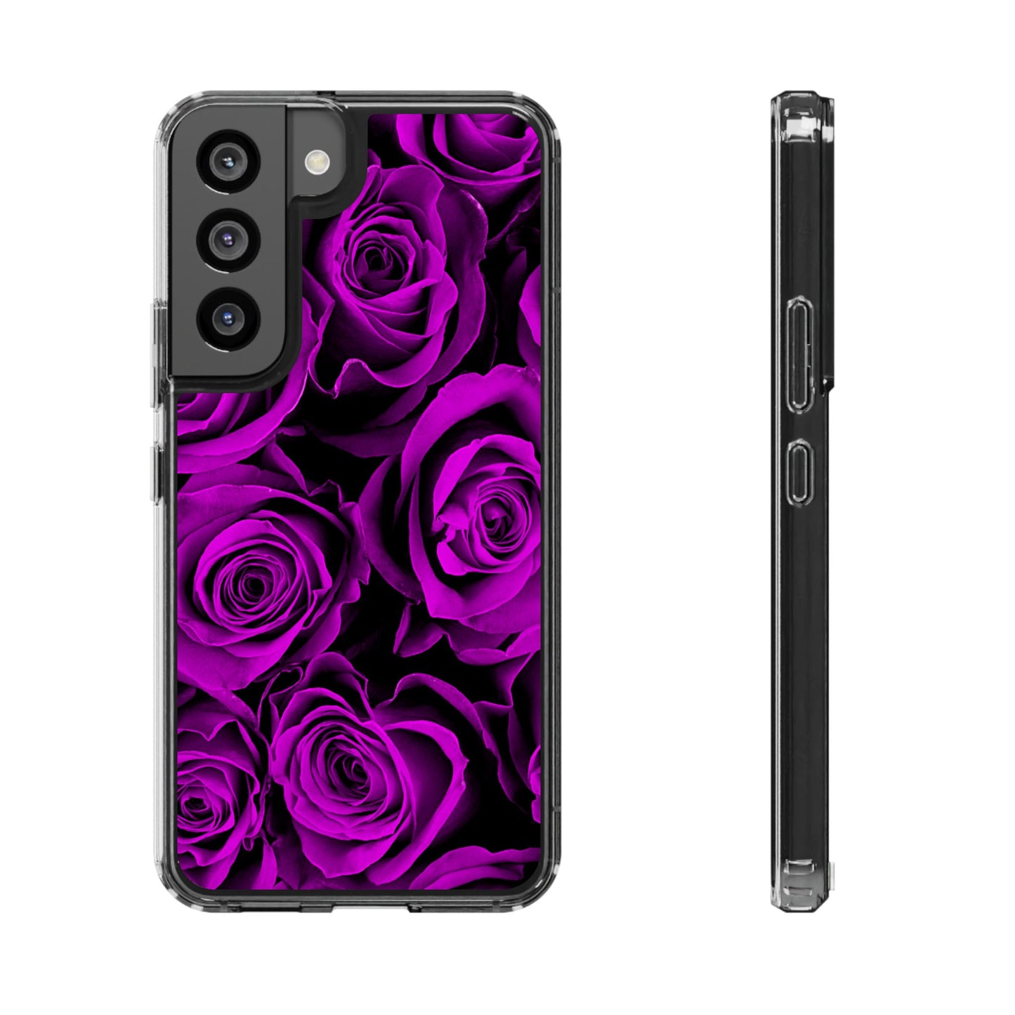 Clear Phone Case – Amethyst Roses