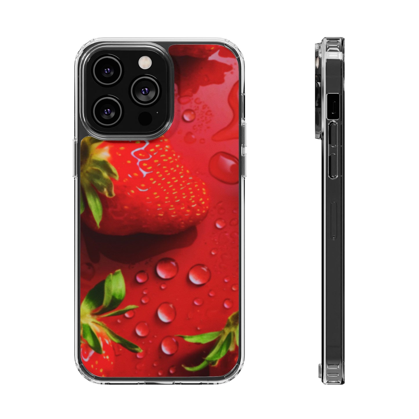 Clear Magnetic Phone Case – Strawberry Drip