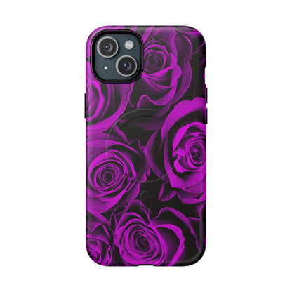 Protective Magnetic Phone Case – Amethyst Roses