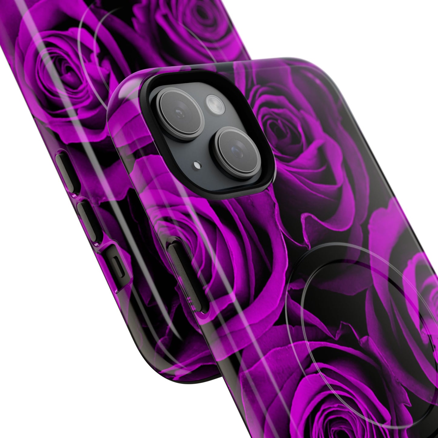 Protective Magnetic Phone Case – Amethyst Roses