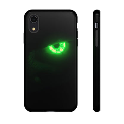 Protective Phone Case – Neon Green Monster Eyes