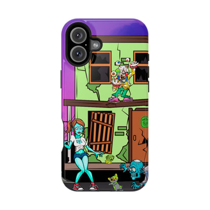 Zombie Arcade Phone Case — Colorful Cartoon Horror Impact-Resistant iPhone Cover