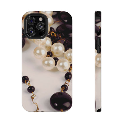 Impact-Resistant Phone Case – Noir Pearl