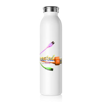 Slim Stainless Water Bottle — 215 Connected Logo, Stay Connected Travel Bottle