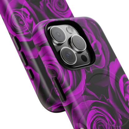 Protective Magnetic Phone Case – Amethyst Roses