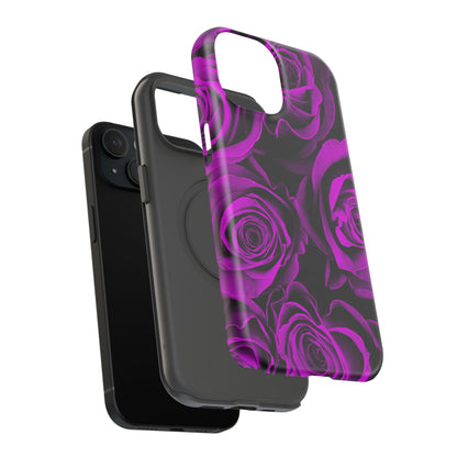 Impact-Resistant Phone Case – Amethyst Roses