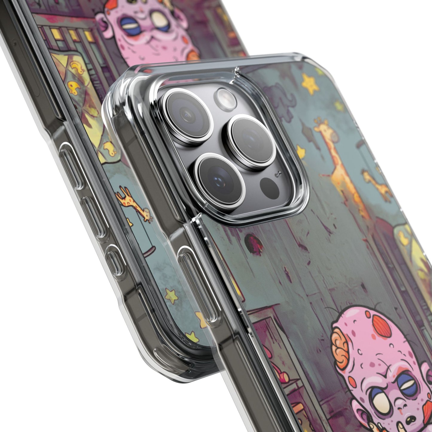 Clear Magnetic Phone Case — Cute Creepy Zombie Baby Design