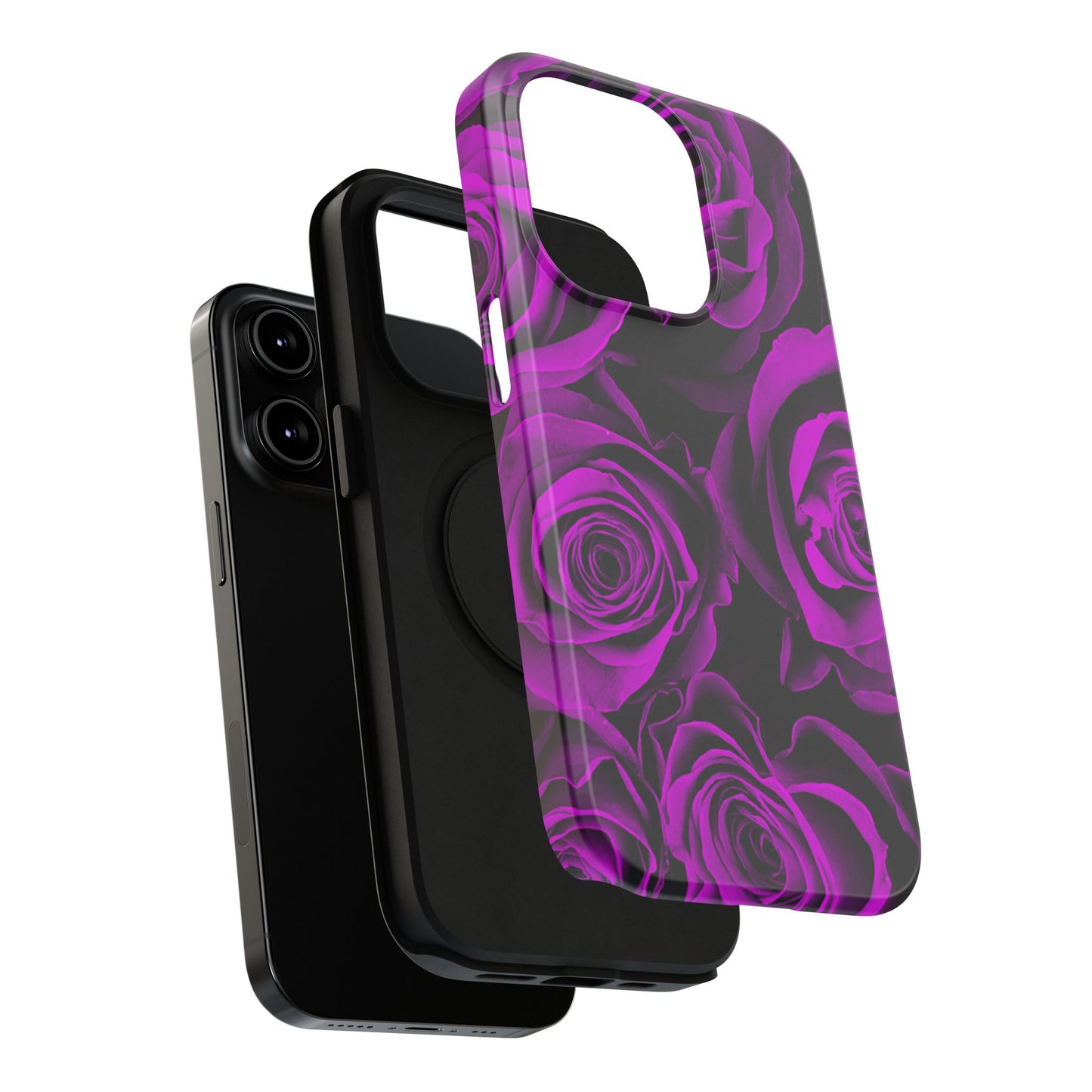 Impact-Resistant Phone Case – Amethyst Roses