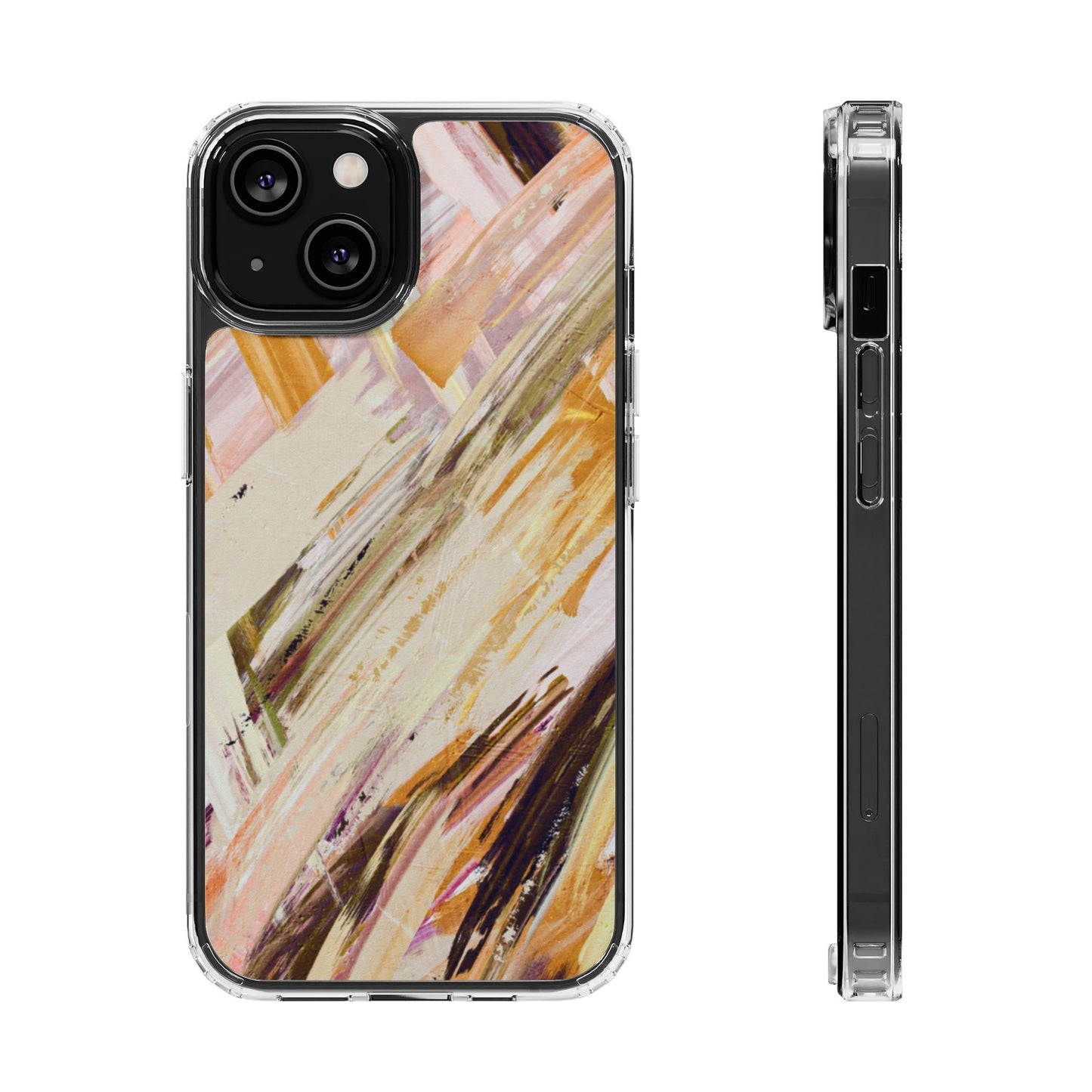 Clear Phone Case – Brush & Bronze