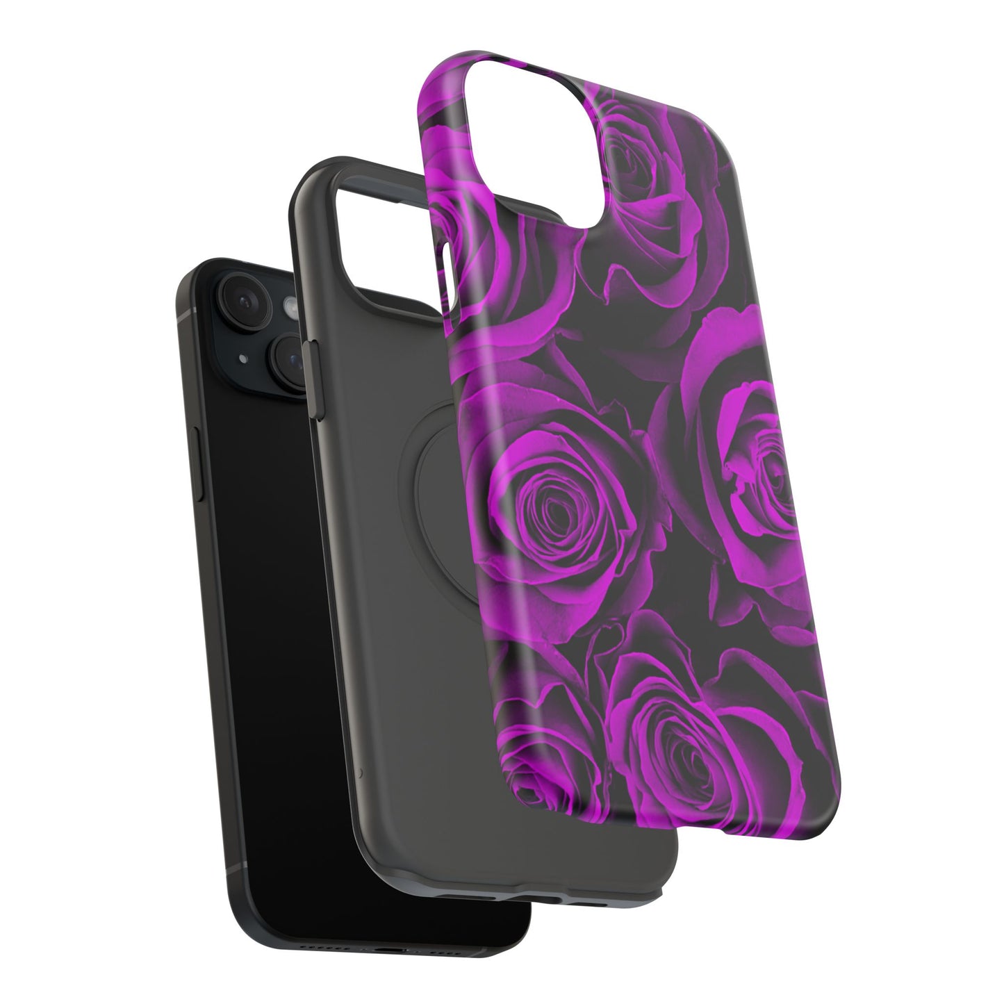 Impact-Resistant Phone Case – Amethyst Roses