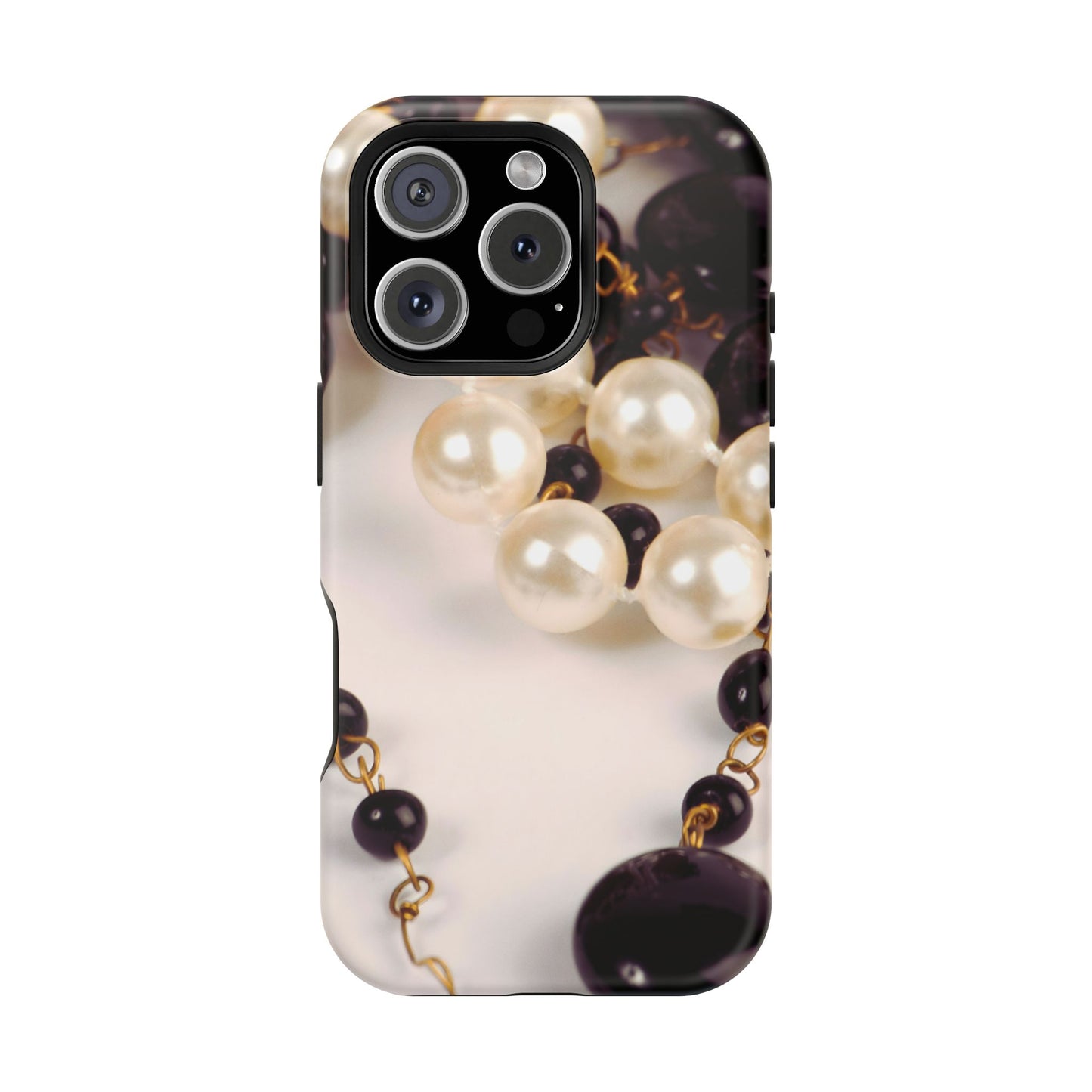 Impact-Resistant Phone Case – Noir Pearl