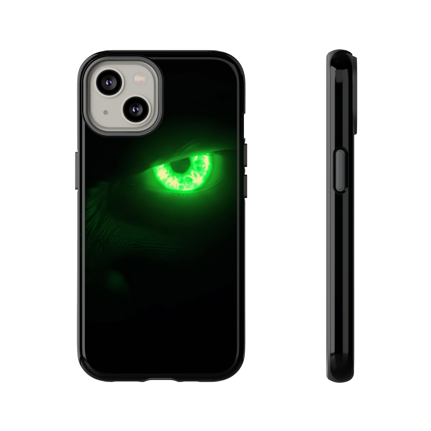 Protective Phone Case – Neon Green Monster Eyes