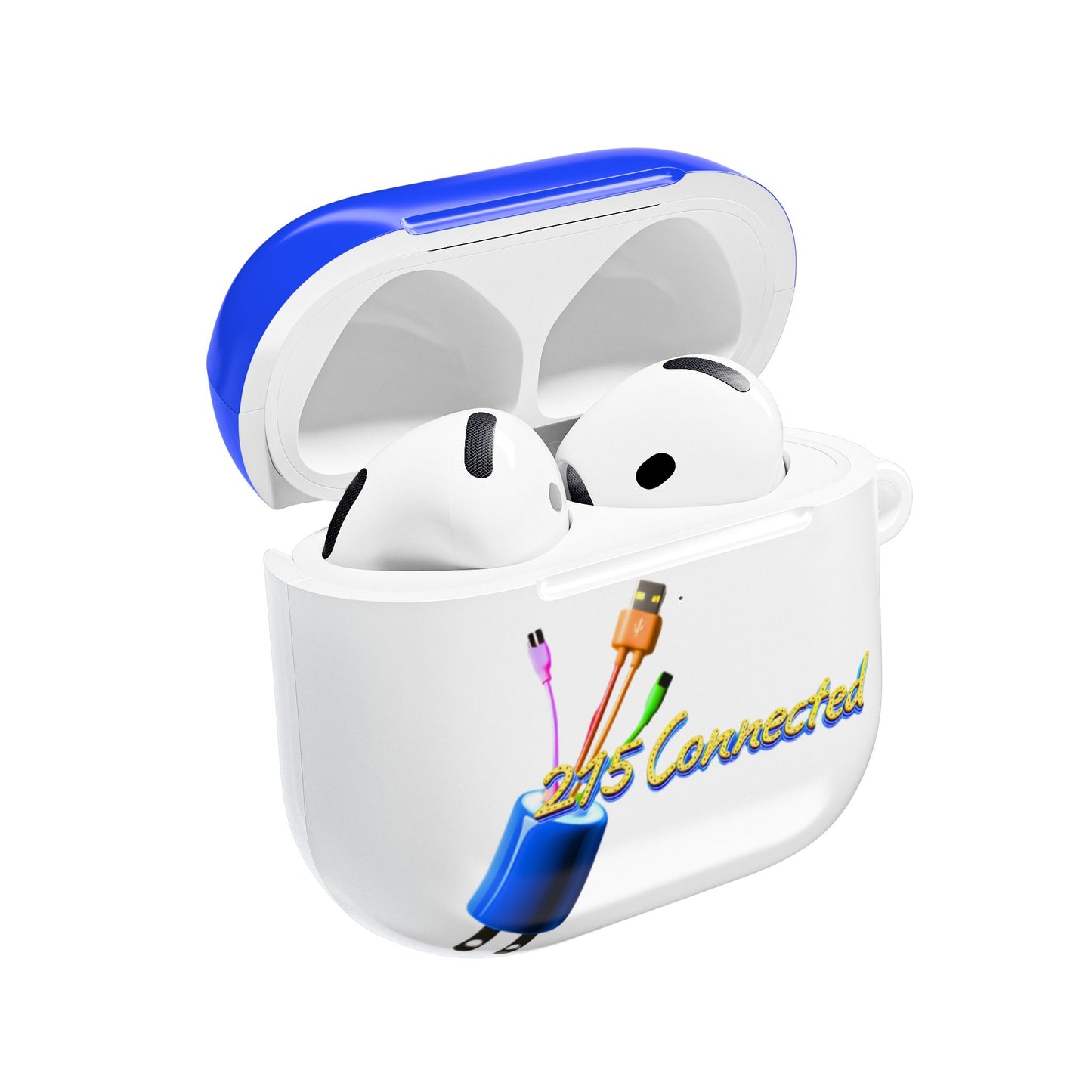 Wireless Earbud Case Cover – 215 Connected Cable Logo
