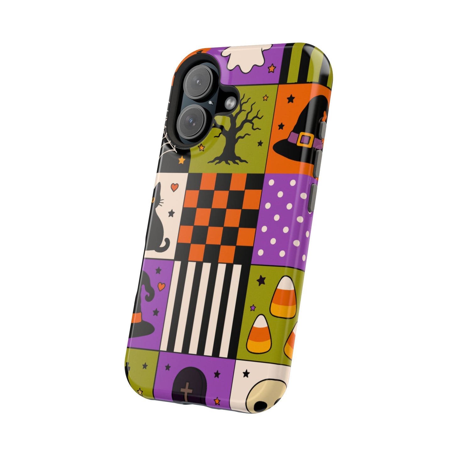 Wireless-Charging Compatible Case – Spooky Patchwork