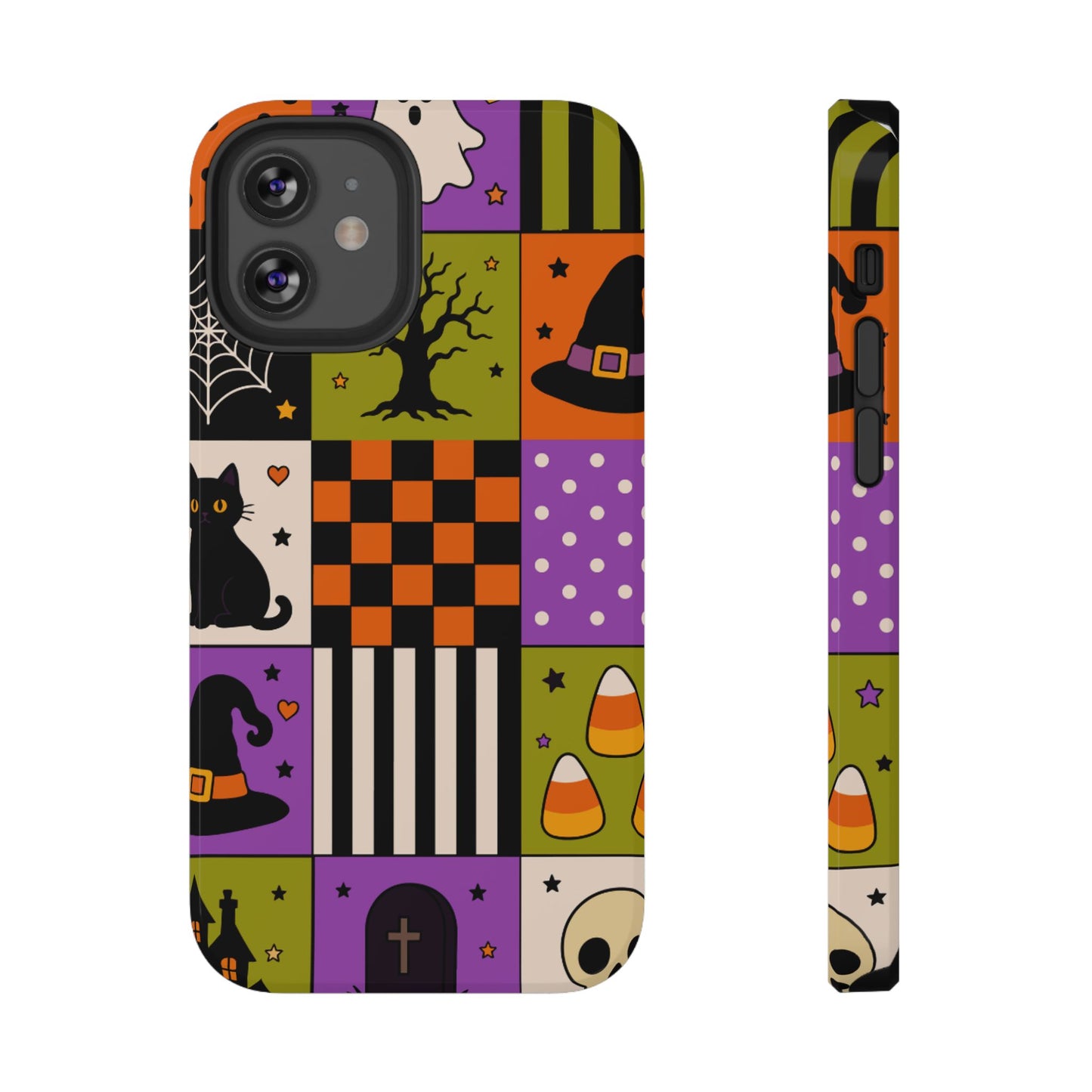 Impact-Resistant Phone Case – Spooky Patchwork