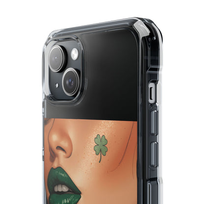 Clear Magnetic Phone Case – Slim Protection with “Kiss Me I’m Irish” Print