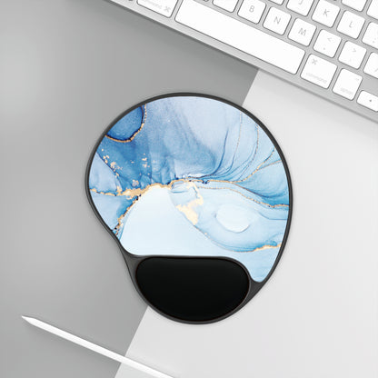 Mouse Pad with Wrist Rest – Blue Agate