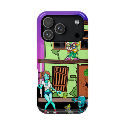 Zombie Arcade Phone Case — Colorful Cartoon Horror Impact-Resistant iPhone Cover