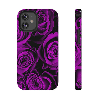 Impact-Resistant Phone Case – Amethyst Roses