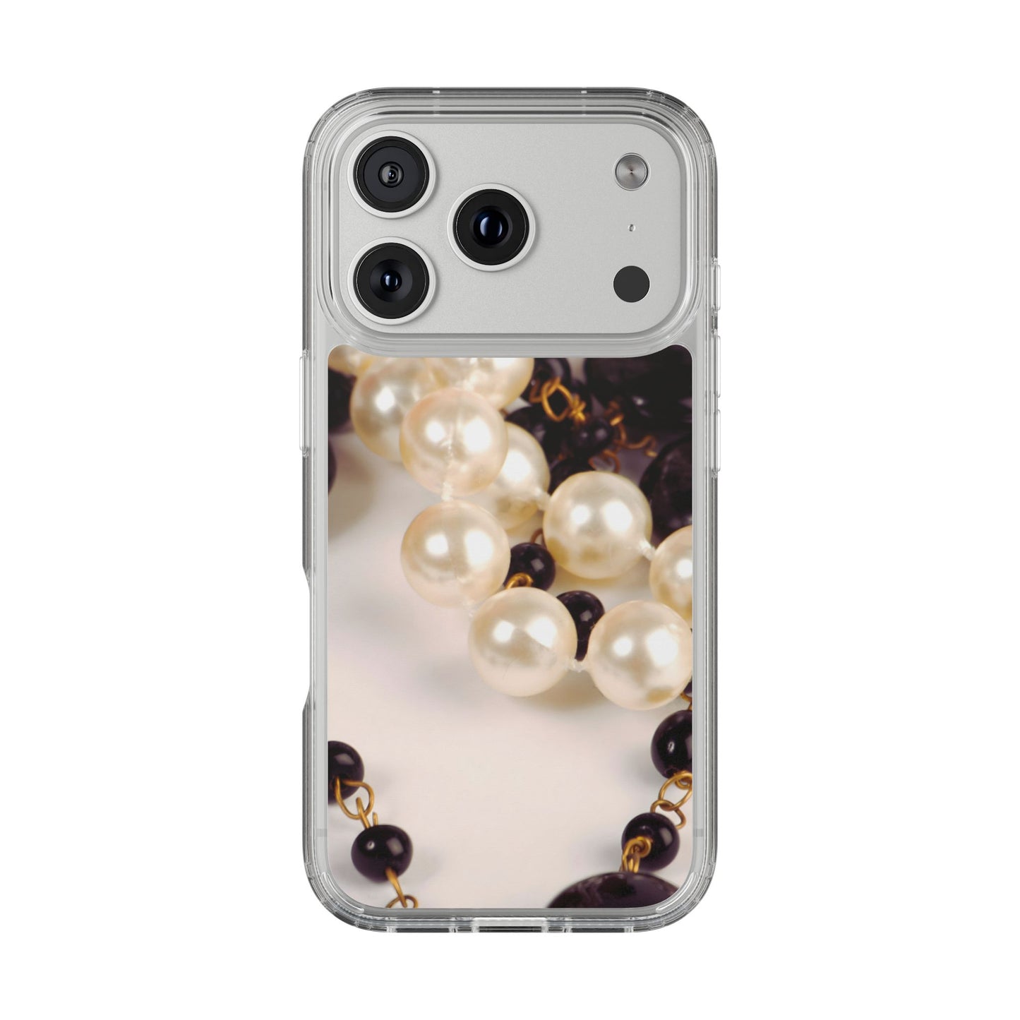 Clear Phone Case – Noir Pearl