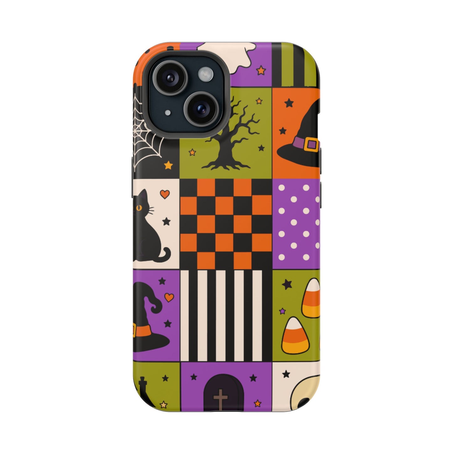 Wireless-Charging Compatible Case – Spooky Patchwork