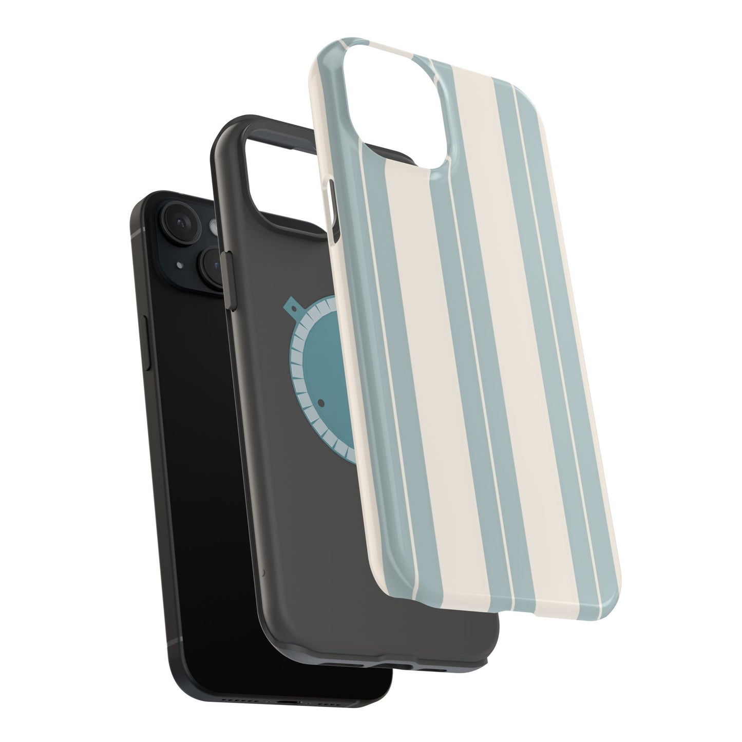 Wireless-Charging Compatible Case – Coastal Stripe