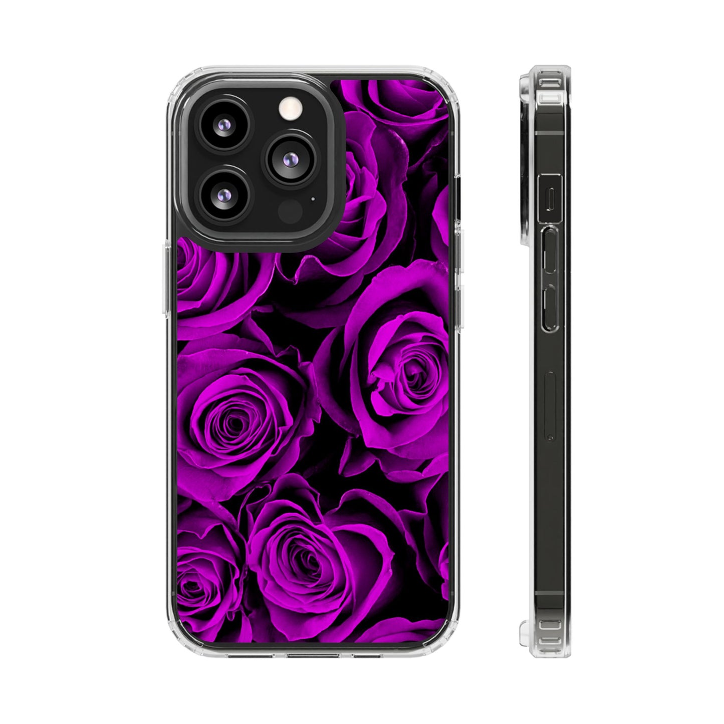Clear Phone Case – Amethyst Roses