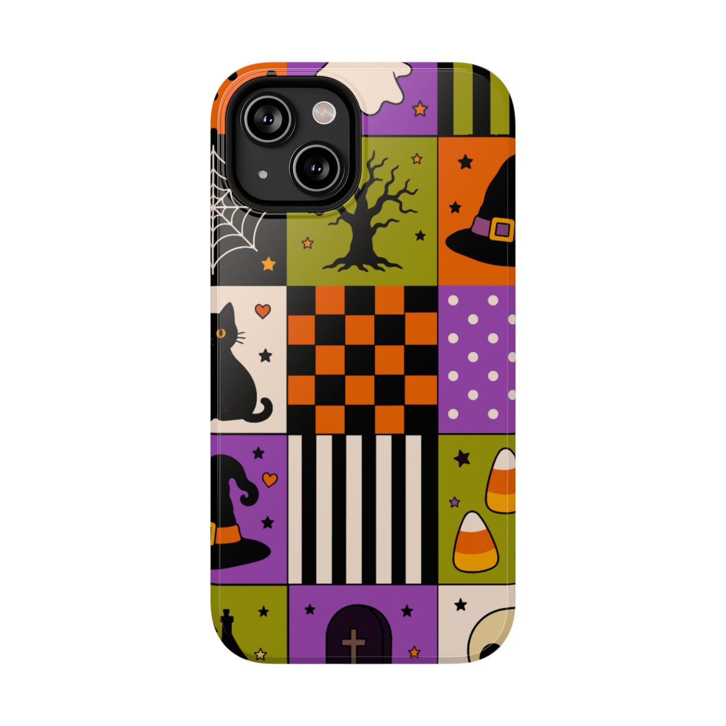Impact-Resistant Phone Case – Spooky Patchwork