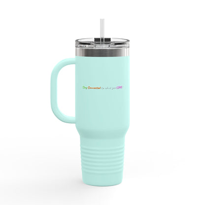 Never a Bad Connection – Mint Ice Cream 40oz Insulated Travel Mug with Handle and Straw