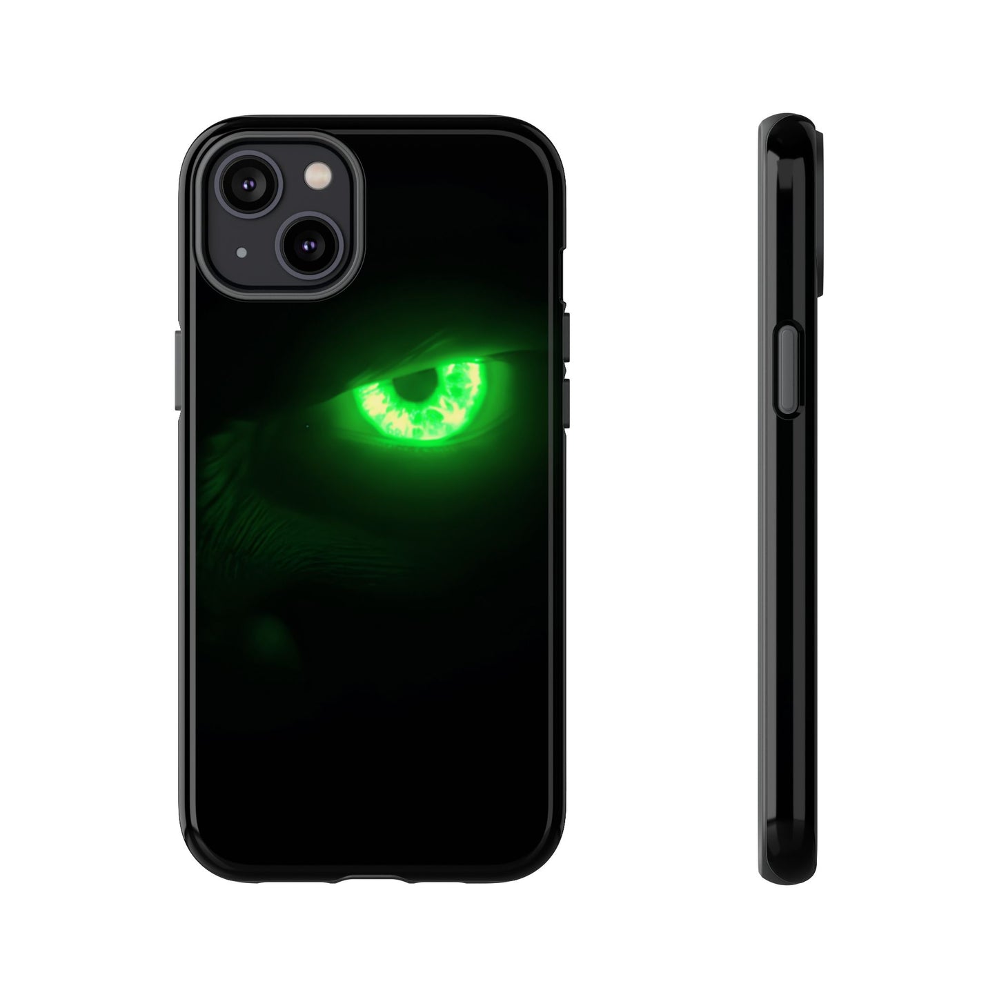 Protective Phone Case – Neon Green Monster Eyes
