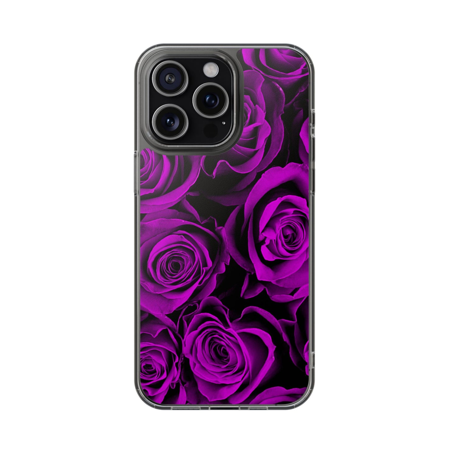 Clear Phone Case – Amethyst Roses