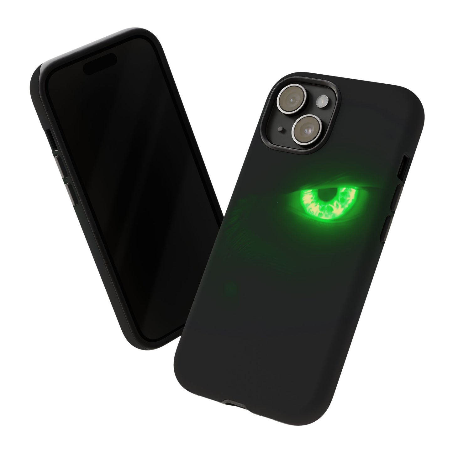 Protective Phone Case – Neon Green Monster Eyes