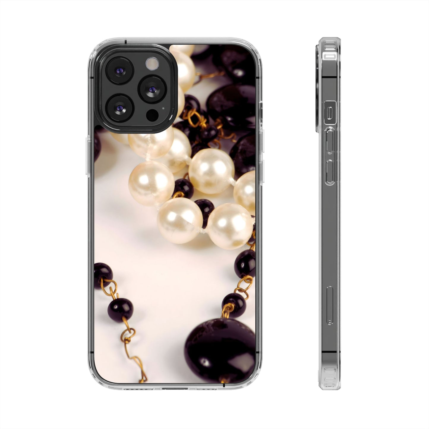 Clear Phone Case – Noir Pearl