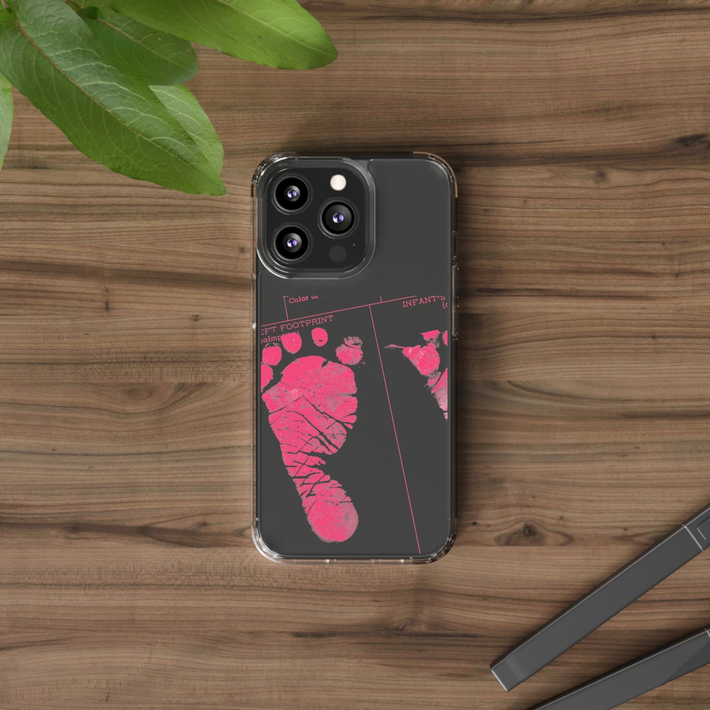 Clear Phone Case – Mom’s Little Pink Footprints