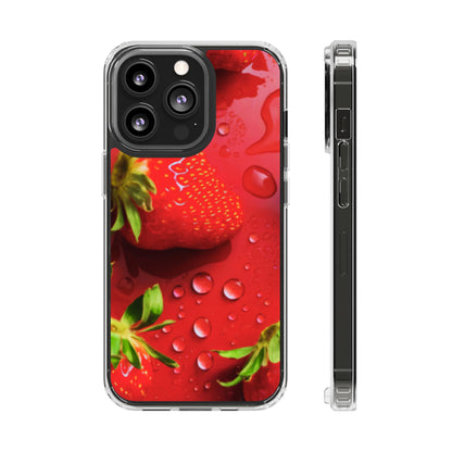Clear Magnetic Phone Case – Strawberry Drip
